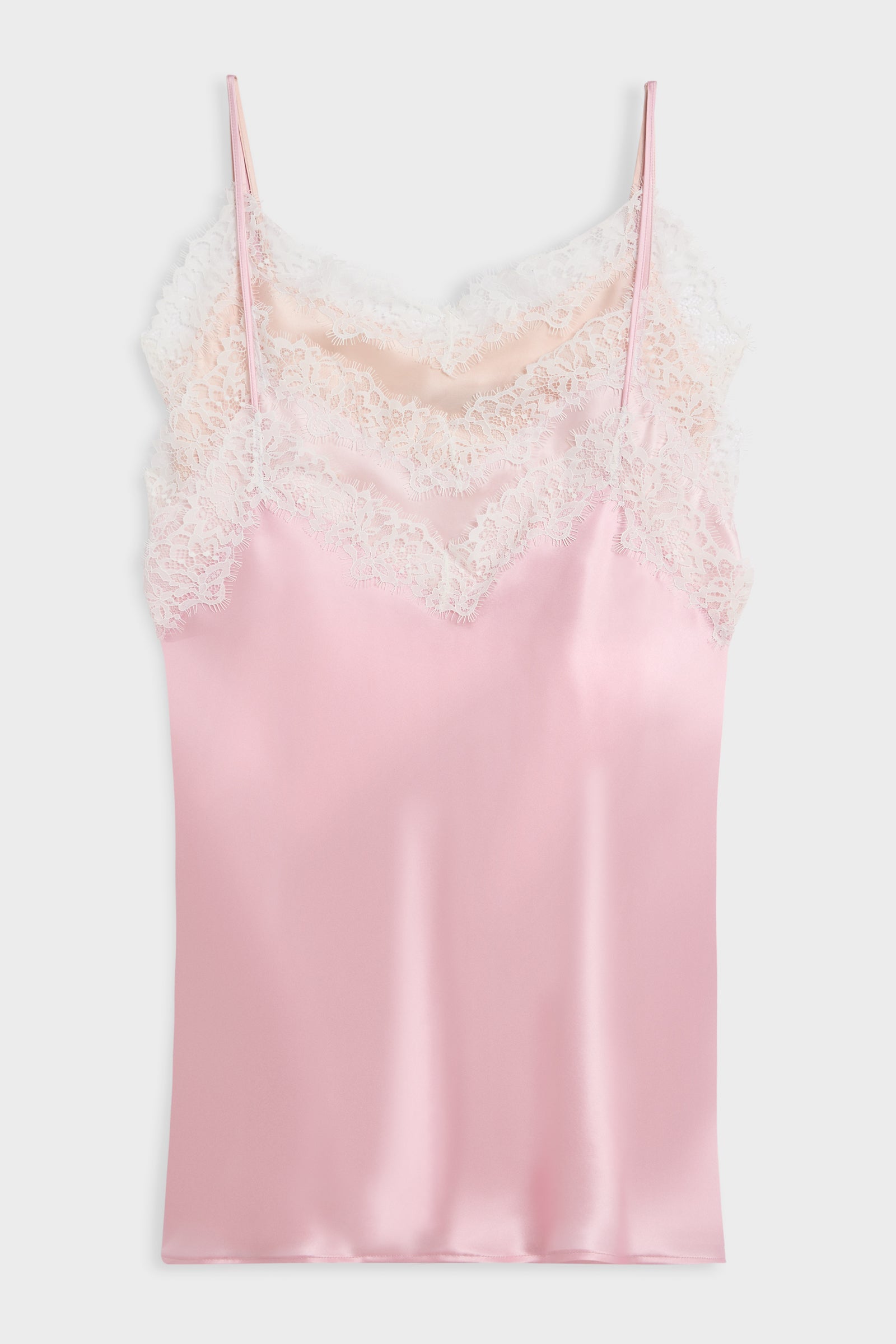 MULTI-LAYERED SILK LACE CAMI DRESS