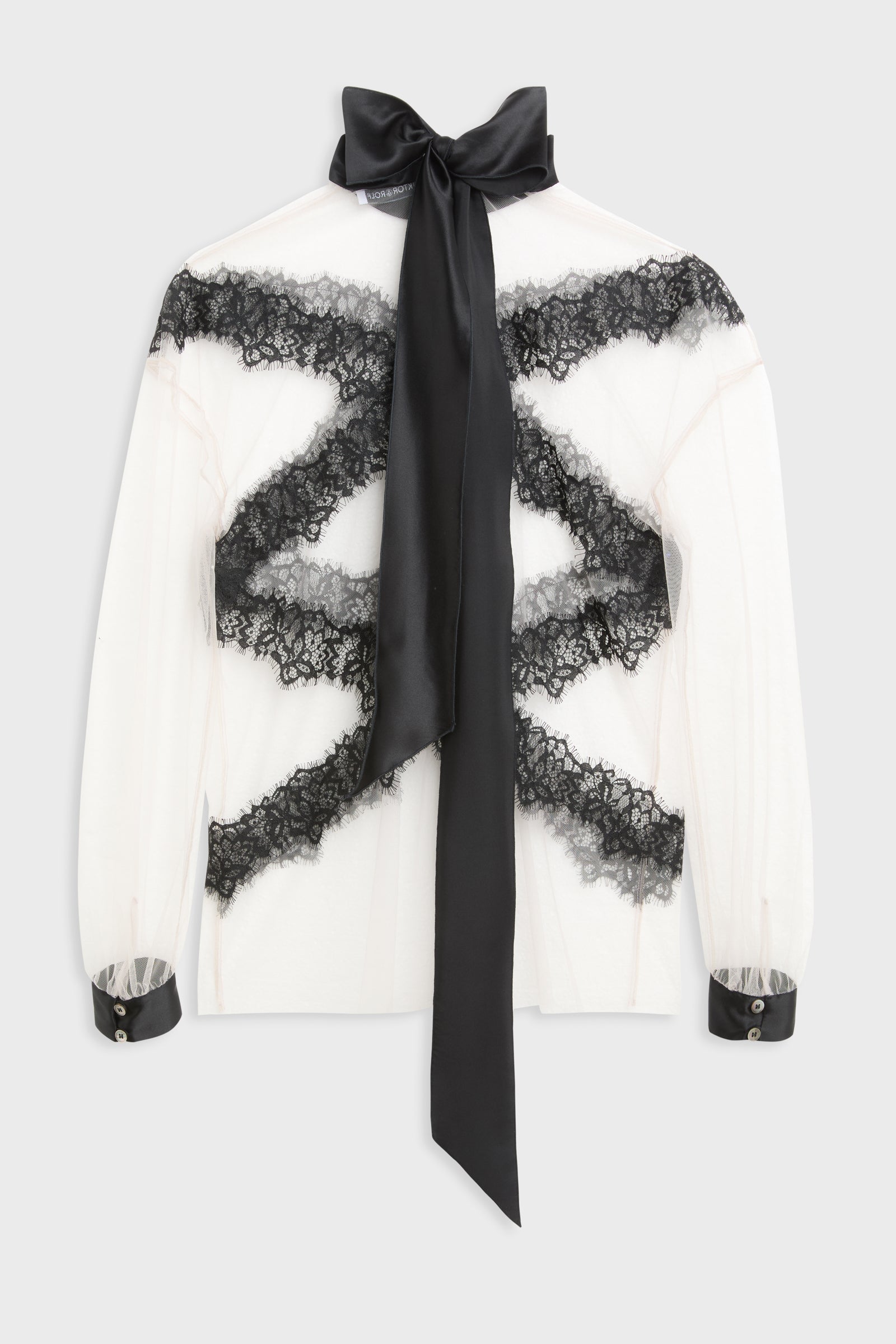 TULLE & LACE LONG SLEEVE BLOUSE