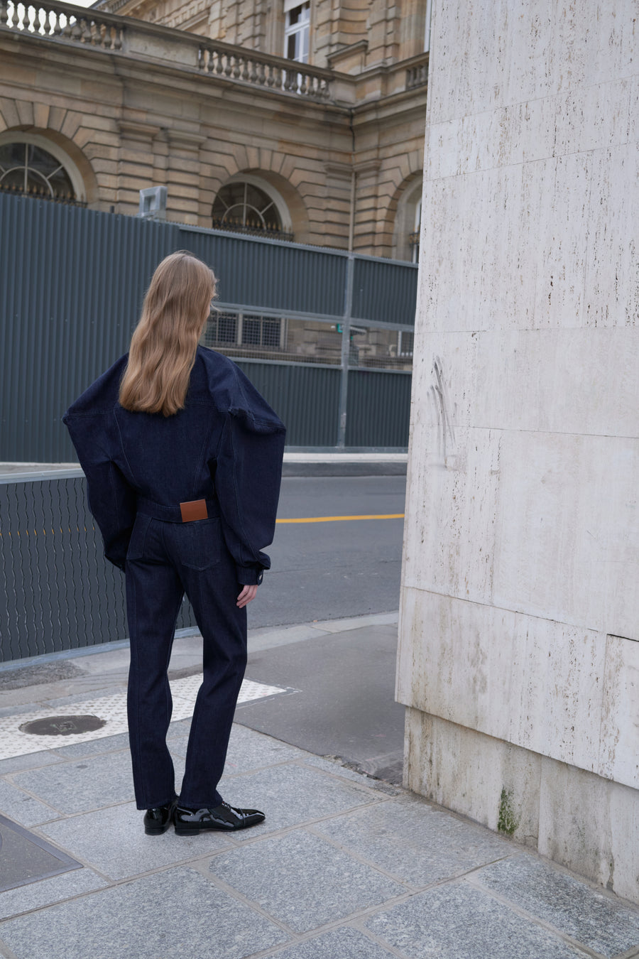 COUTURE SQUARE SHOULDER DENIM JACKET