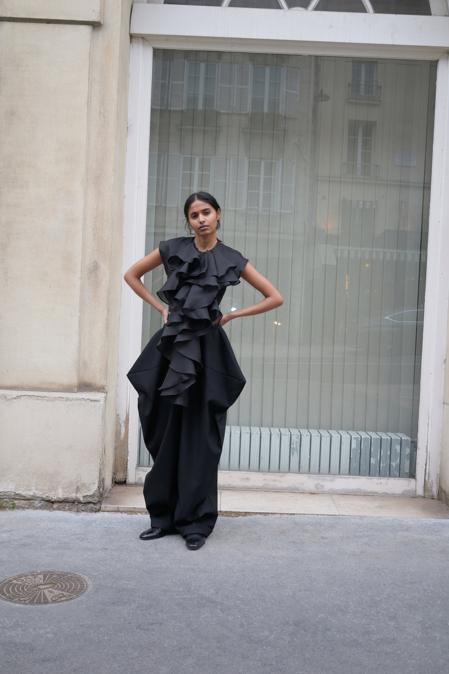 COUTURE TRIANGLE WOOL TROUSERS