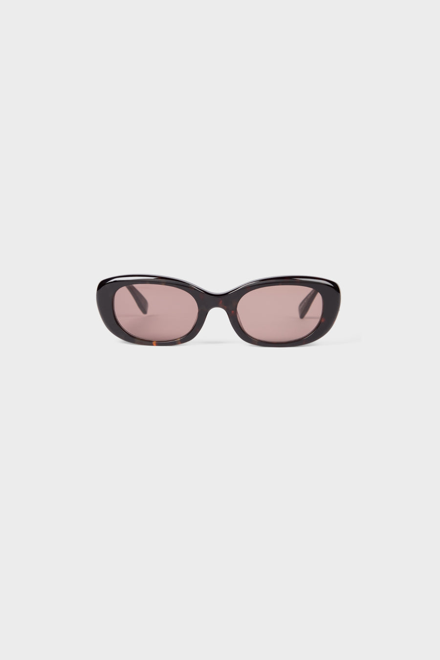 Tortoise oval sunglasses on a white background.