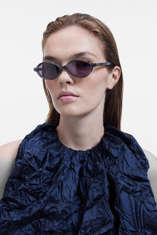 OVAL ACETATE SUNGLASSES