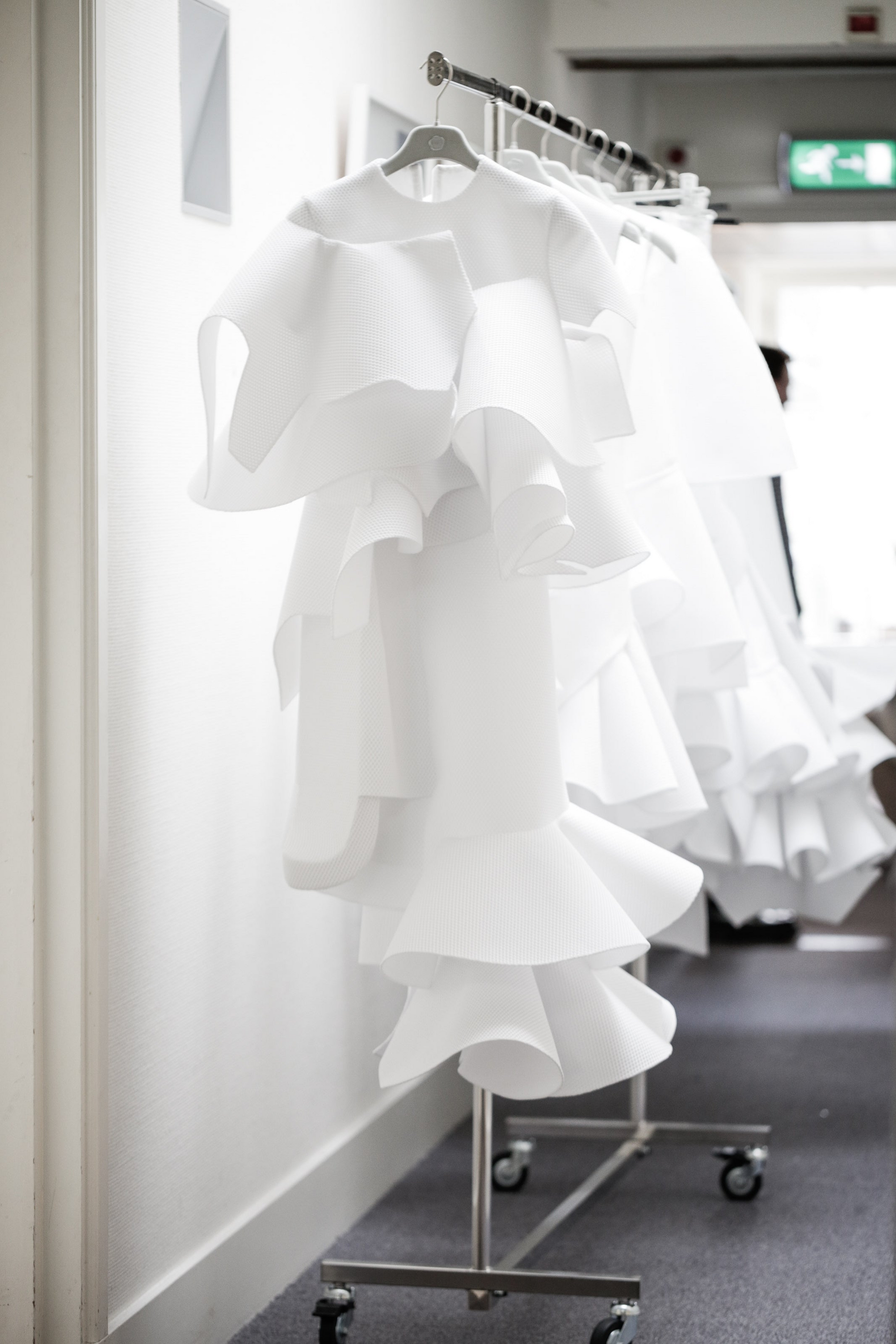 white haute couture dress