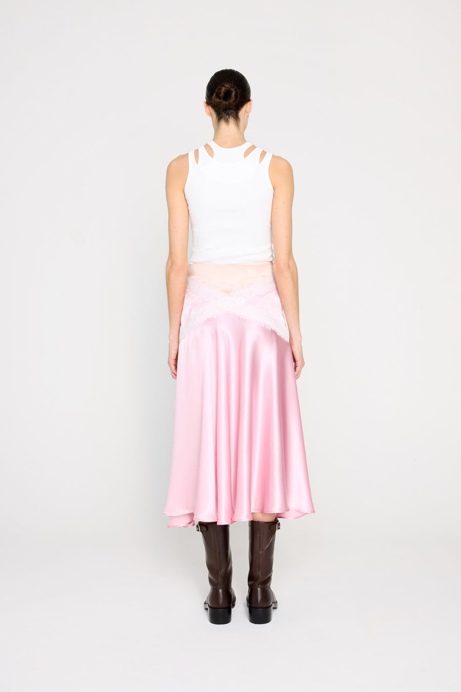 SILK LACE MIDI SKIRT