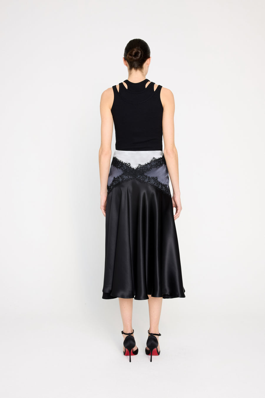 SILK LACE MIDI SKIRT
