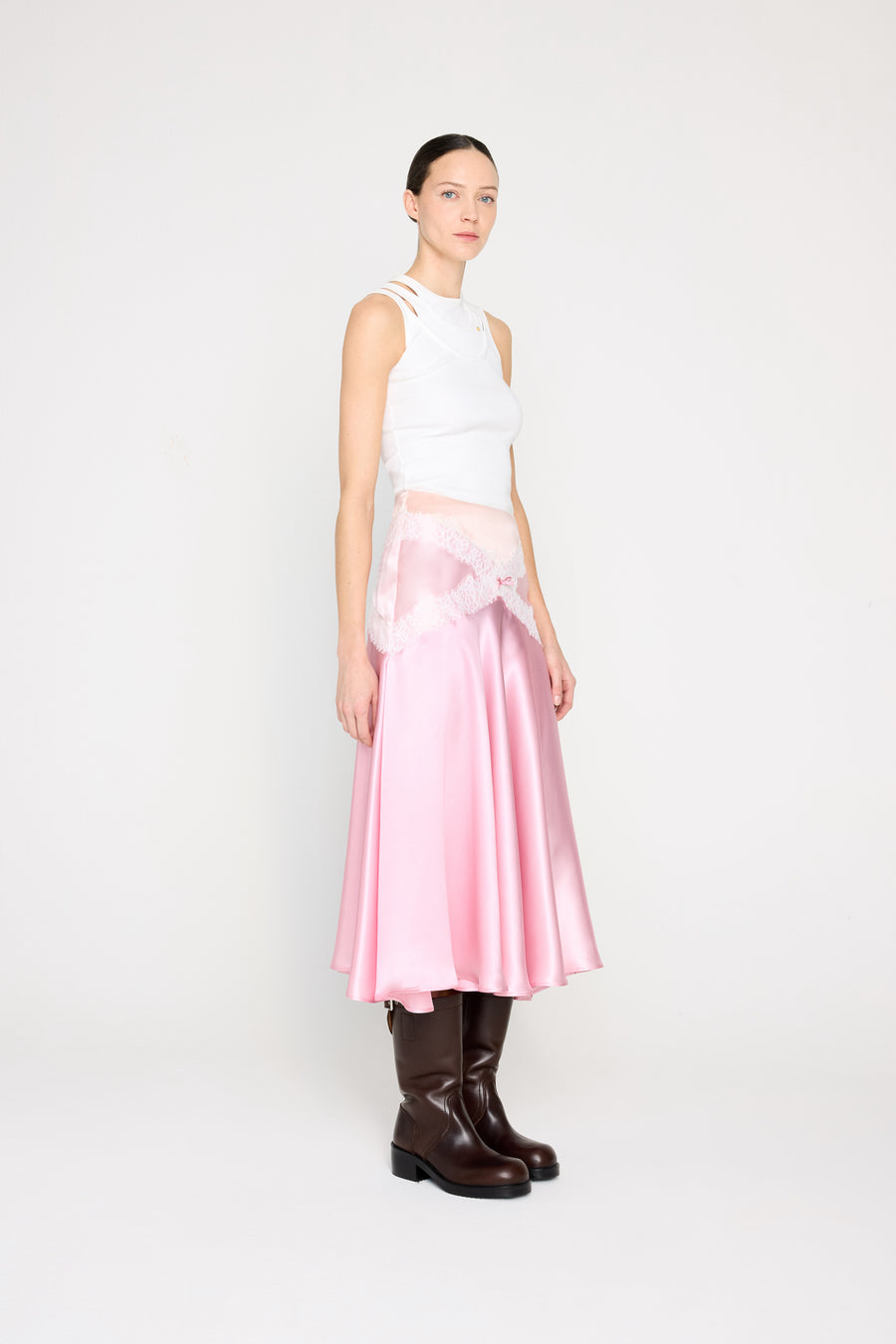 SILK LACE MIDI SKIRT