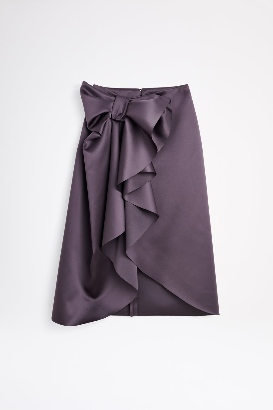 Purple midi skirt on a white background.