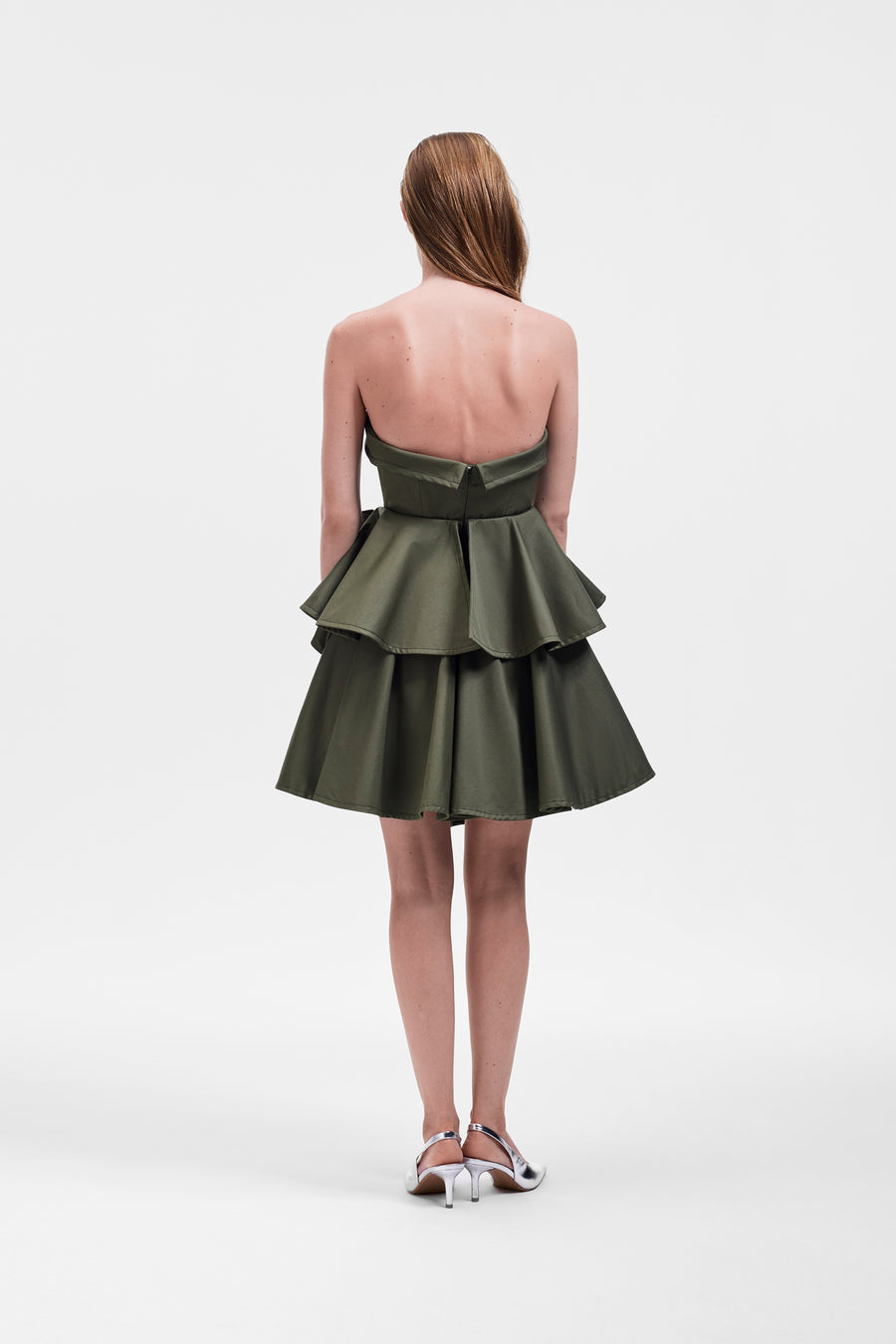 BOW DRAPE GABARDINE COCKTAIL DRESS