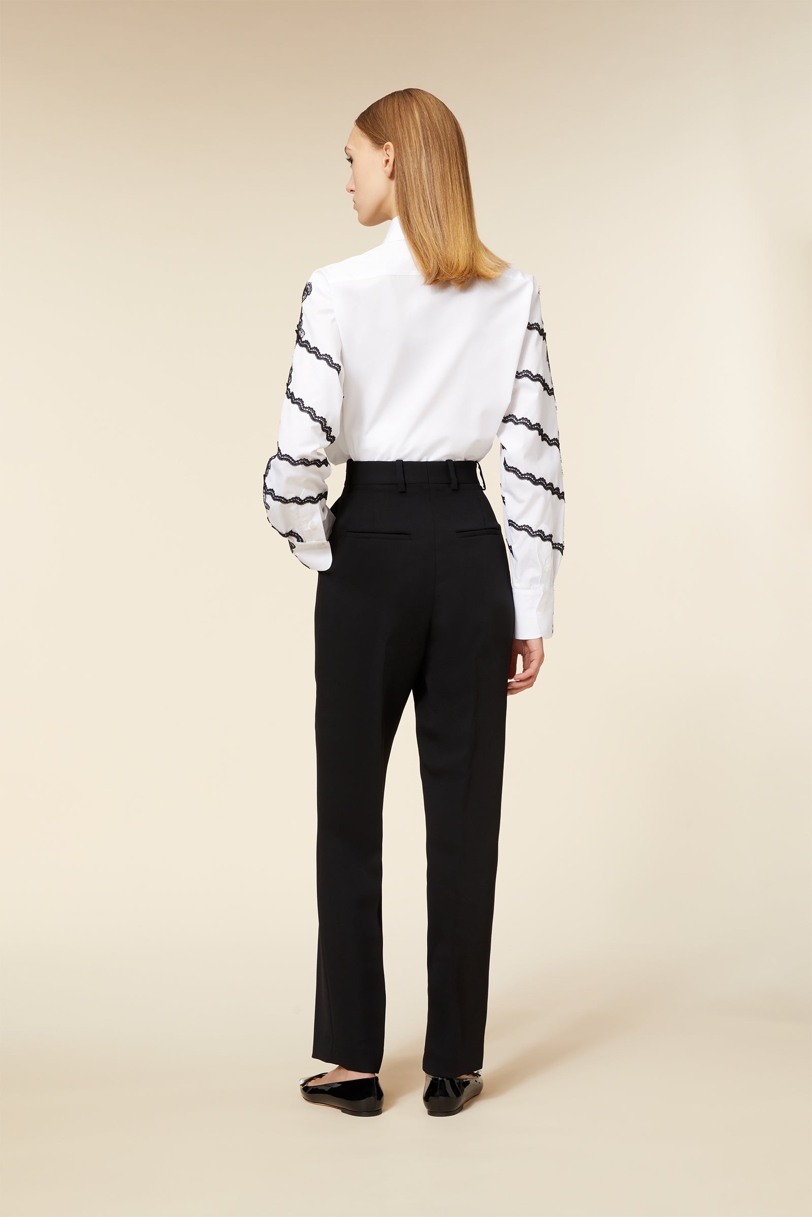 Black and white cigarette trousers hotsell