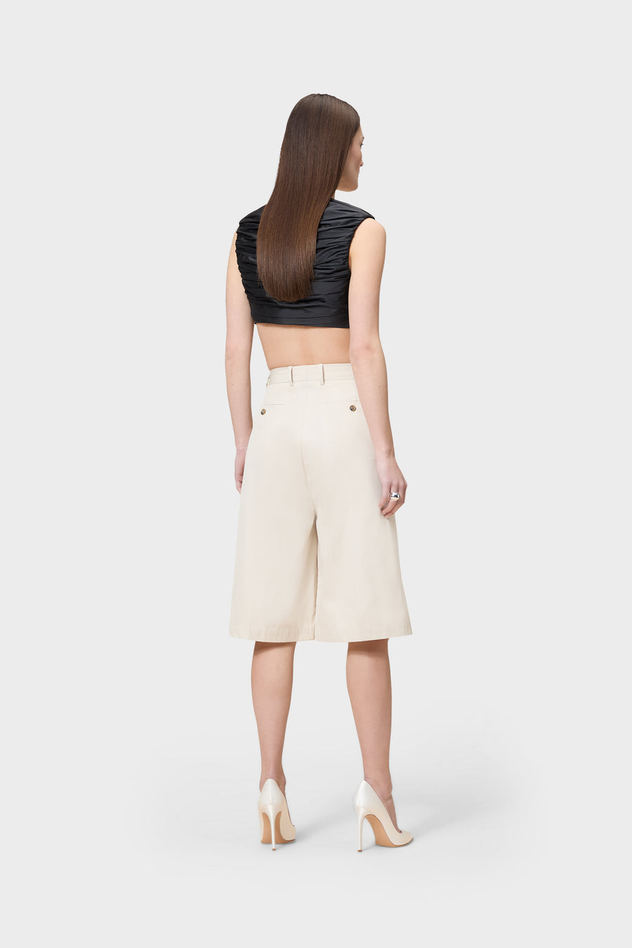 PLEATED GABARDINE CULOTTES