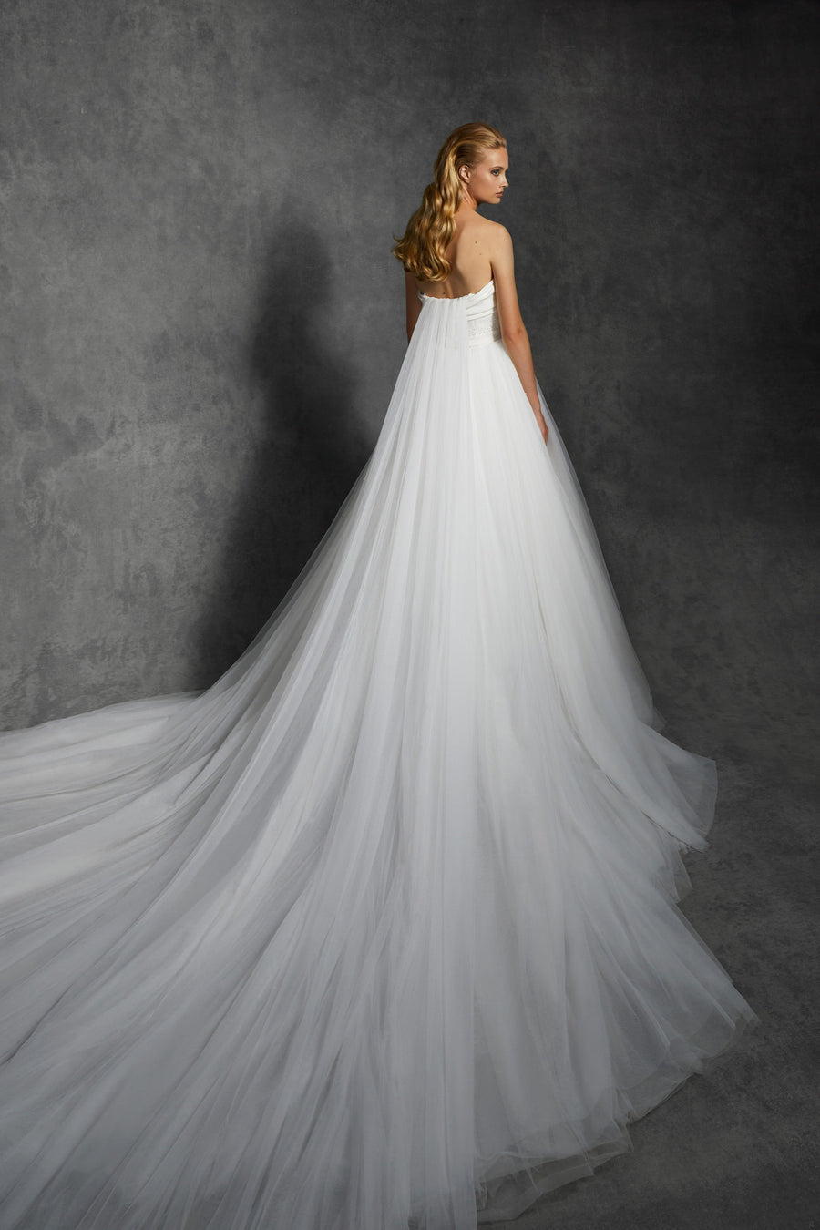 VRM358 - SOPHISTICATED BOW TULE JURK