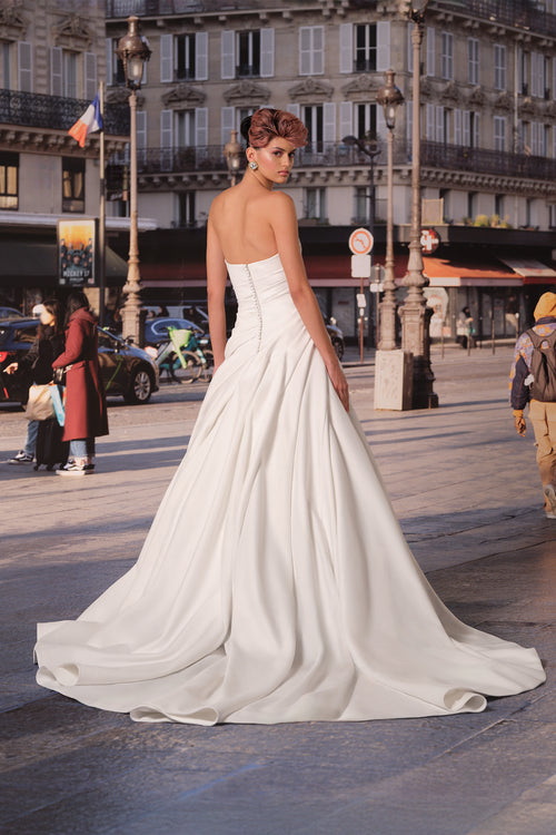 VRM487 - A-LINE TWIST DRAPE GOWN