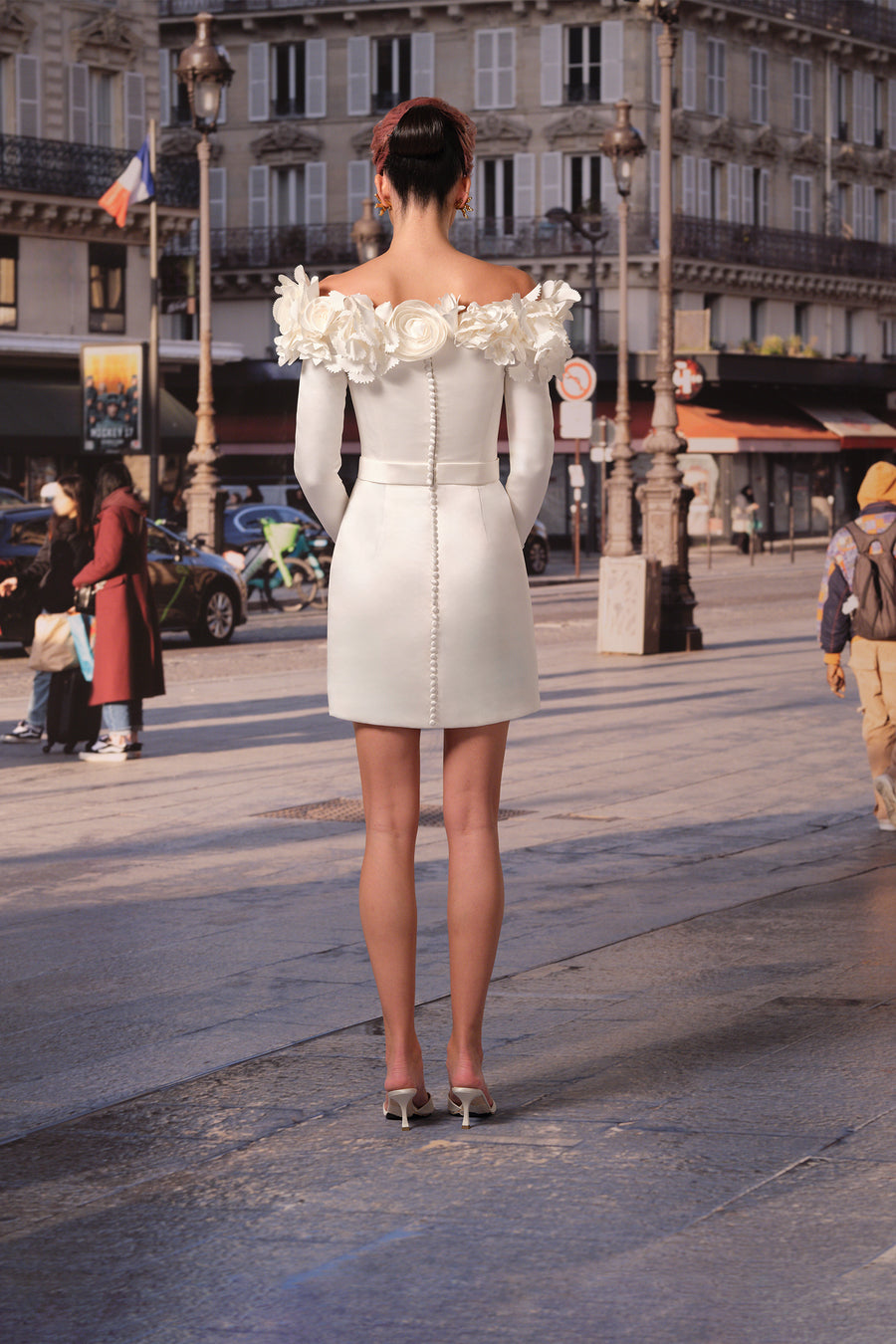 VRM488 - SATIN BOUQUET MINI DRESS
