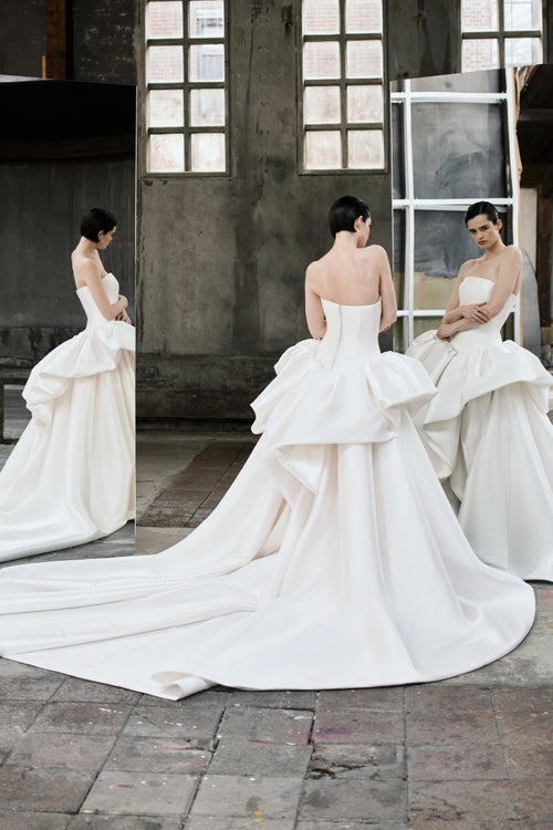 VRM532 - CURVED VOLANT A-LINE DRESS