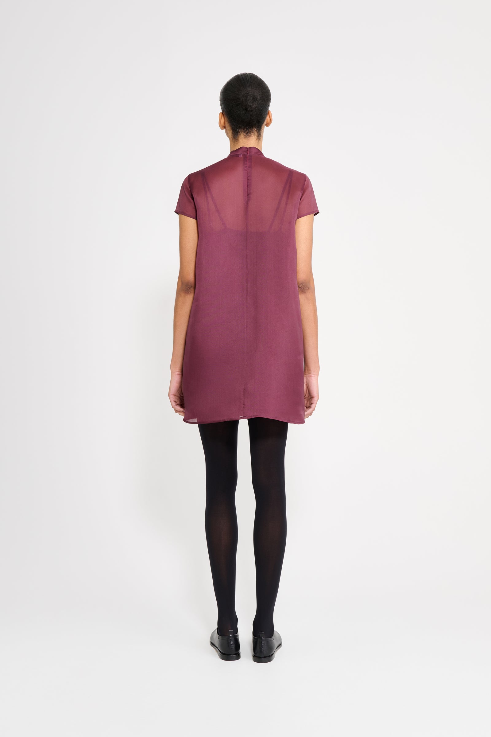 Viktor&Rolf Burgundy Bow Volant Organza Dress