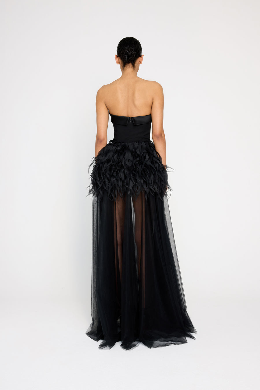 FEATHER HIP GOWN
