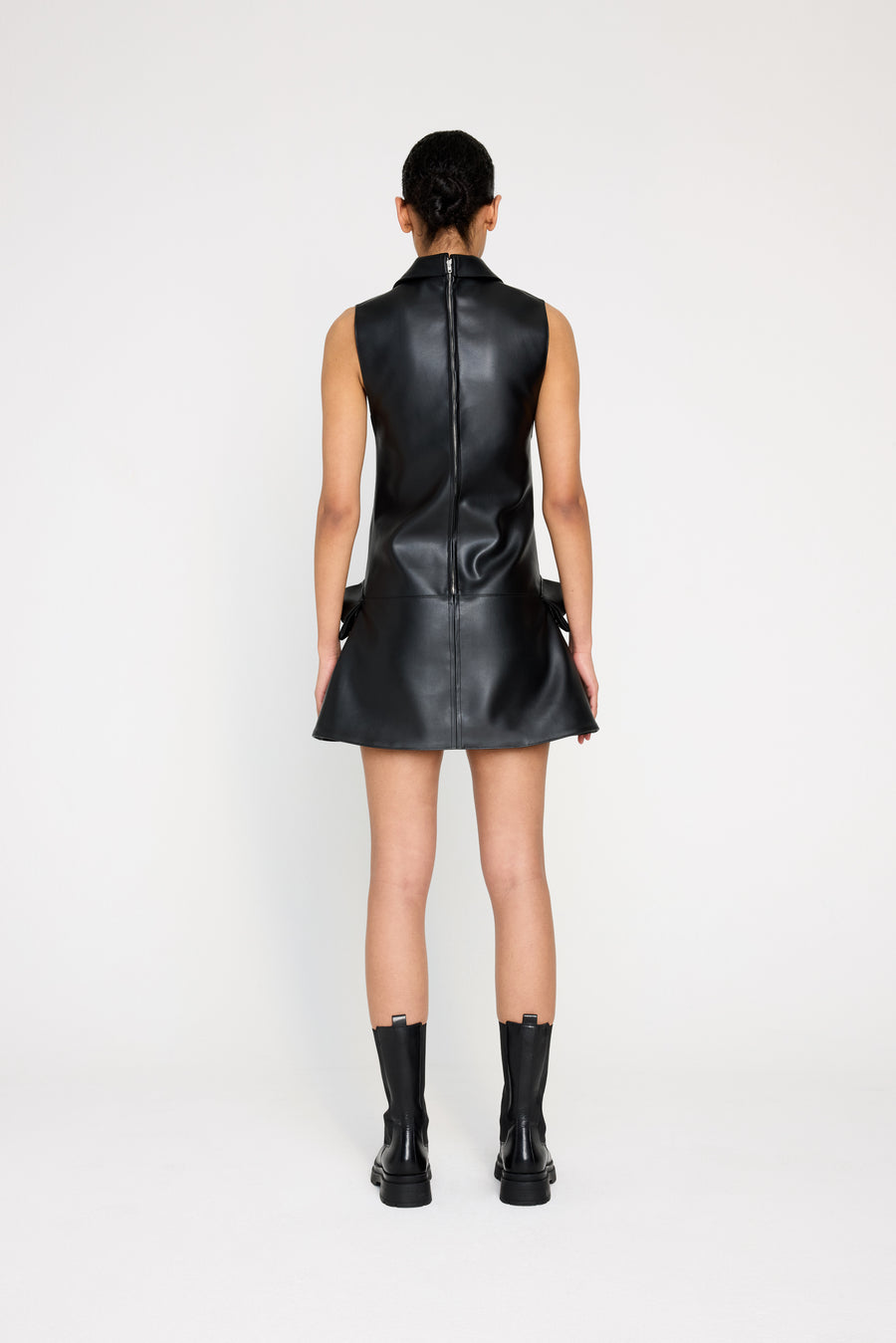 LEATHER POCKET MINI DRESS