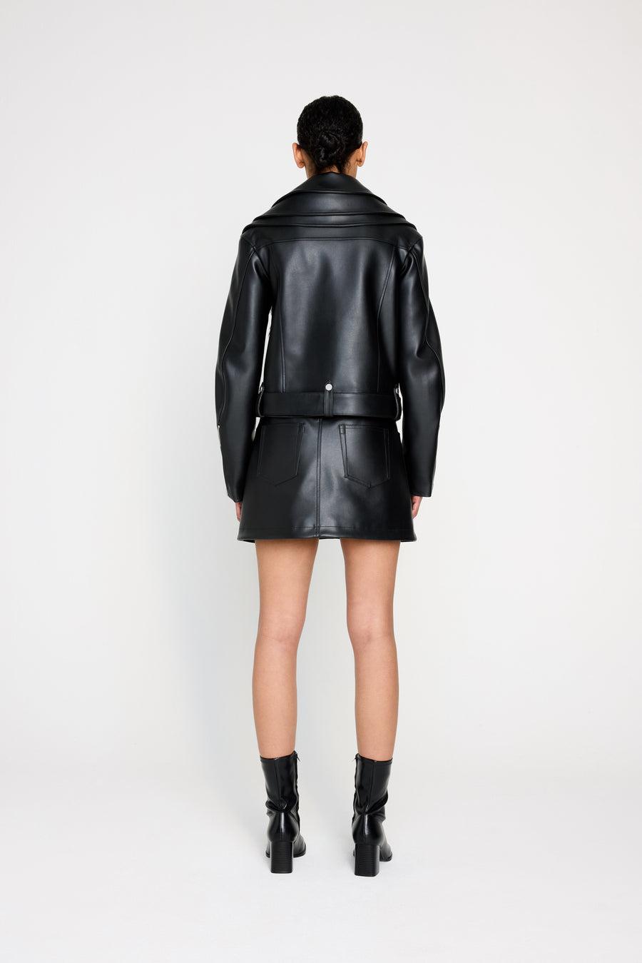 MULTI-LAYERED LEATHER BIKER JACKET