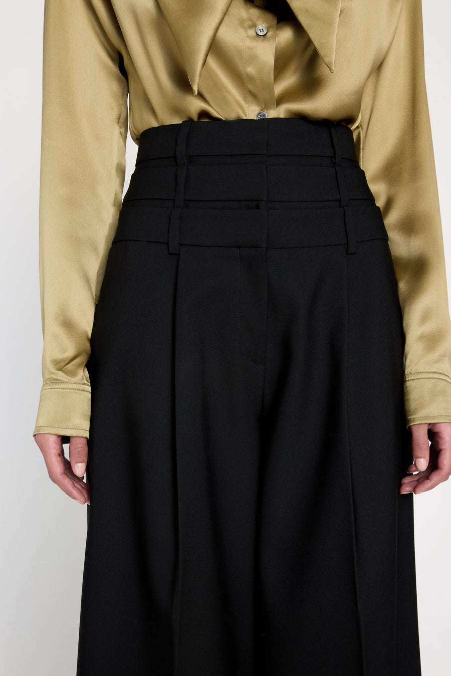 MULTI-LAYERED DENIM TROUSERS