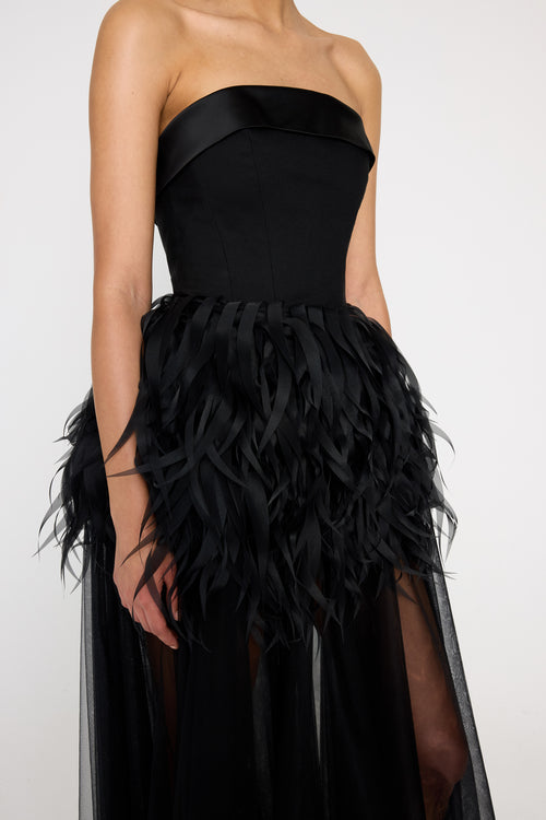 FEATHER HIP GOWN