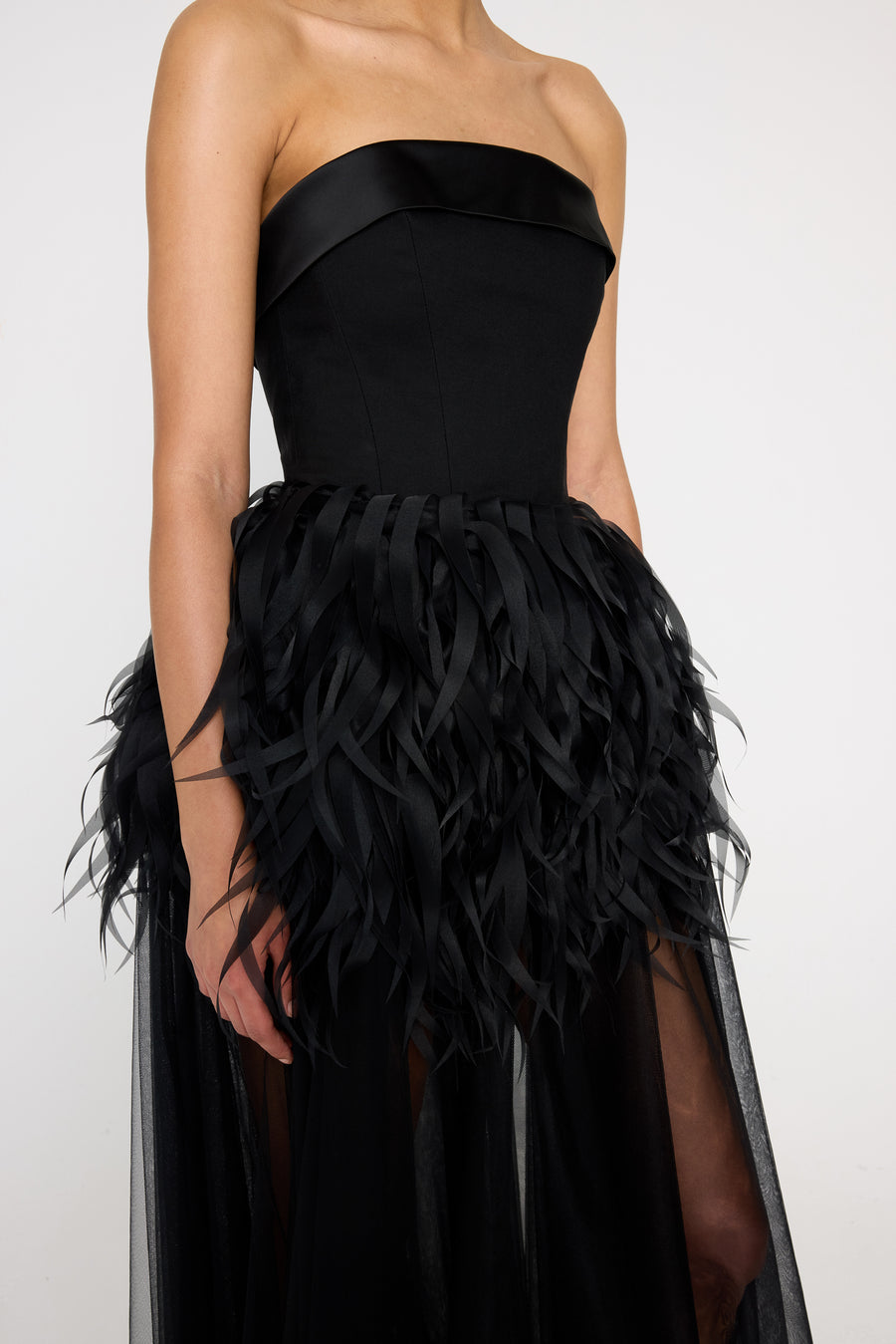 FEATHER HIP GOWN