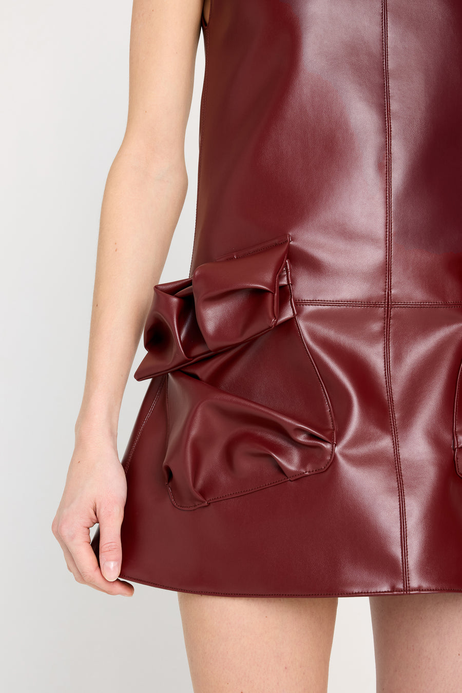 LEATHER POCKET MINI DRESS