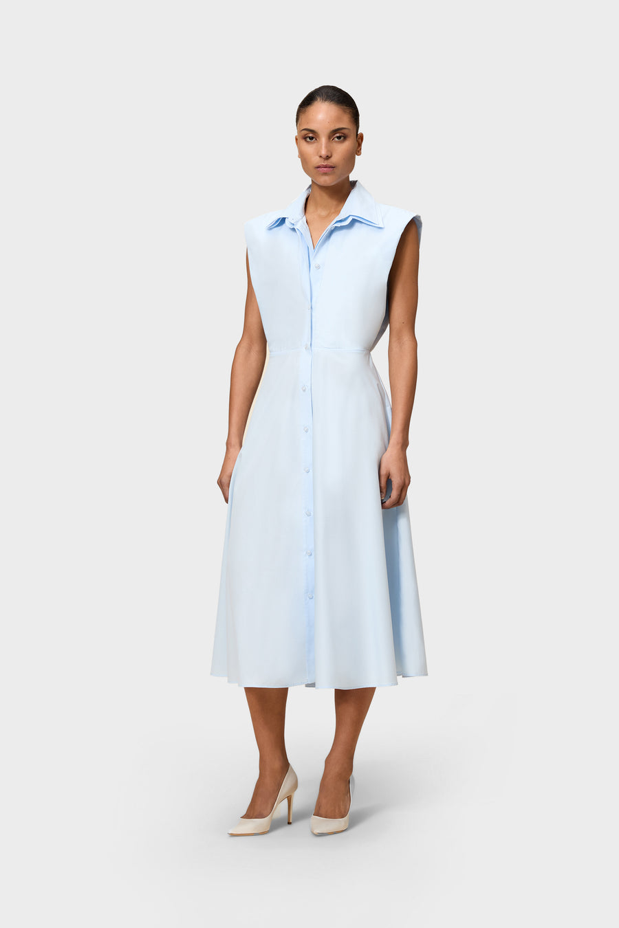 MULTI-LAYERED POPLIN SHIRT DRESS