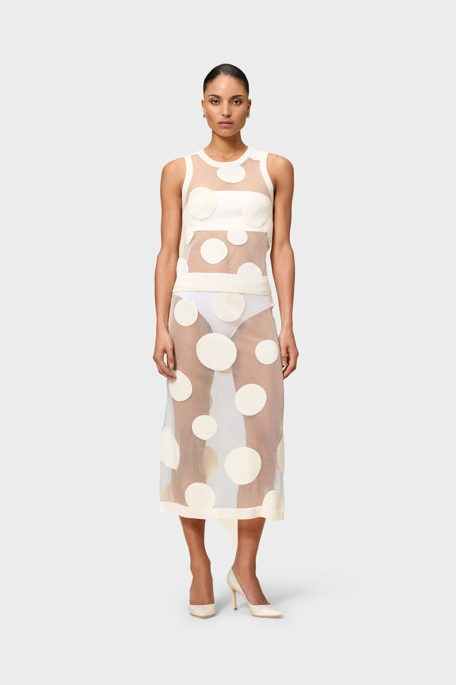 POLKADOT GEBREIDE ROK