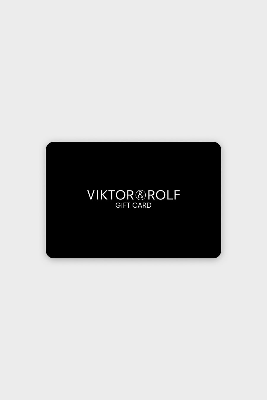 Black Viktor & Rolf gift card on a light gray background