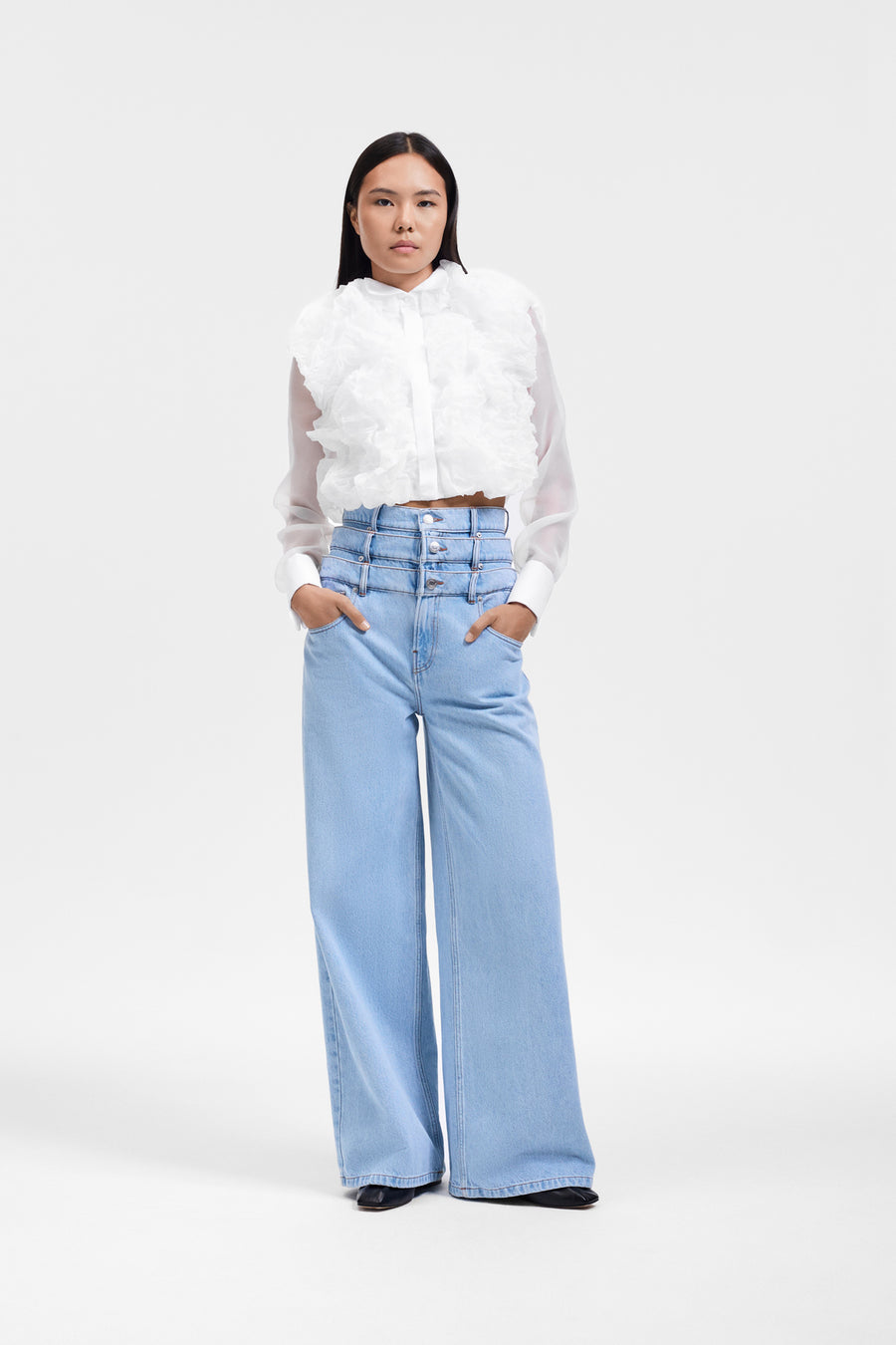 MULTI-LAYERED DENIM JEANS