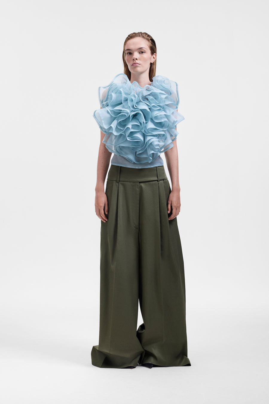 VOLANT JABOT ORGANZA TOP