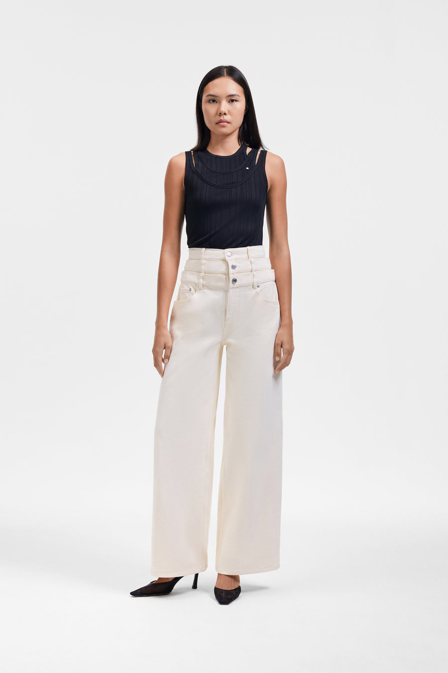 MULTI-LAYERED DENIM JEANS