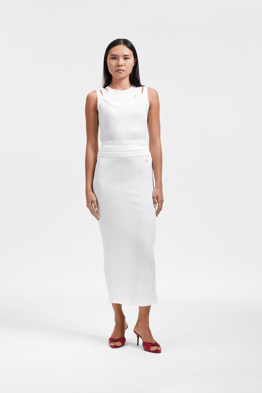 MULTI-LAYERED JERSEY SKIRT