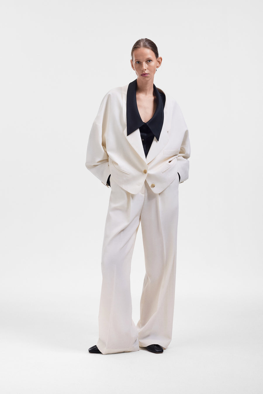 DRAGGED WOOL-BLEND BLAZER