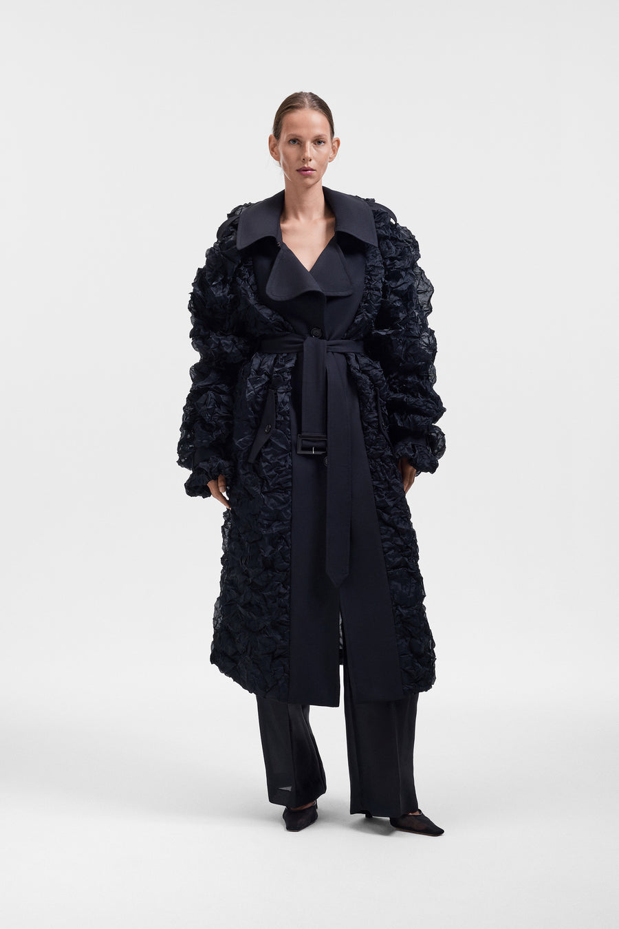 TRENCHCOAT MET PLISSÉ