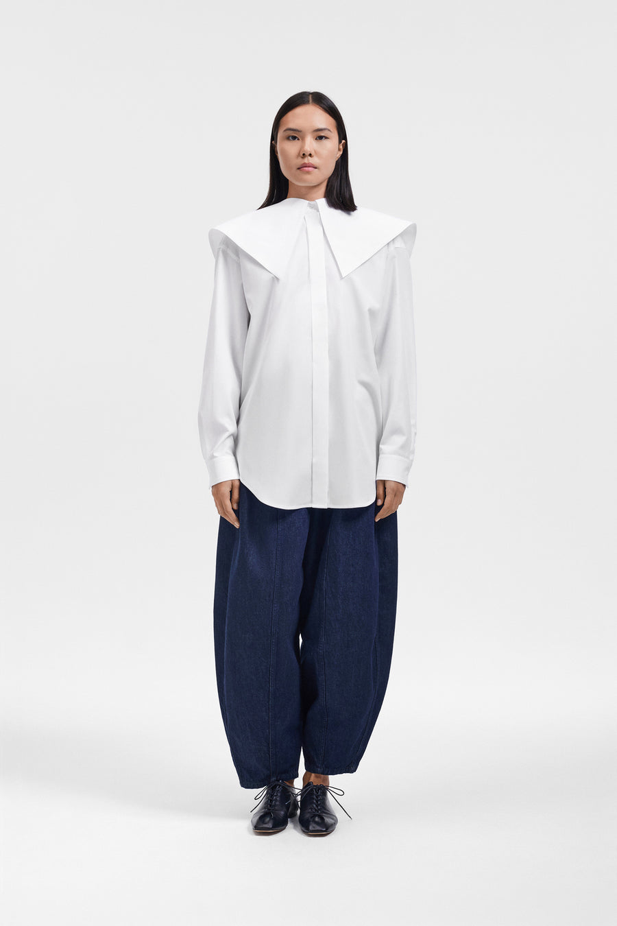 VOLANT DETAIL POPLIN SHIRT