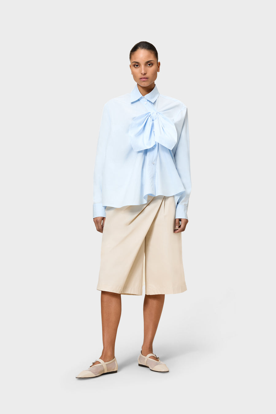 KNOTTED POPLIN SHIRT