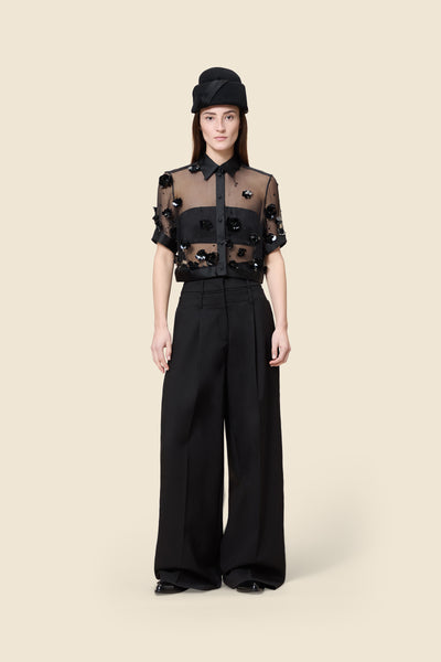 EMBROIDERY SILK CROPPED SHIRT – Viktor&Rolf