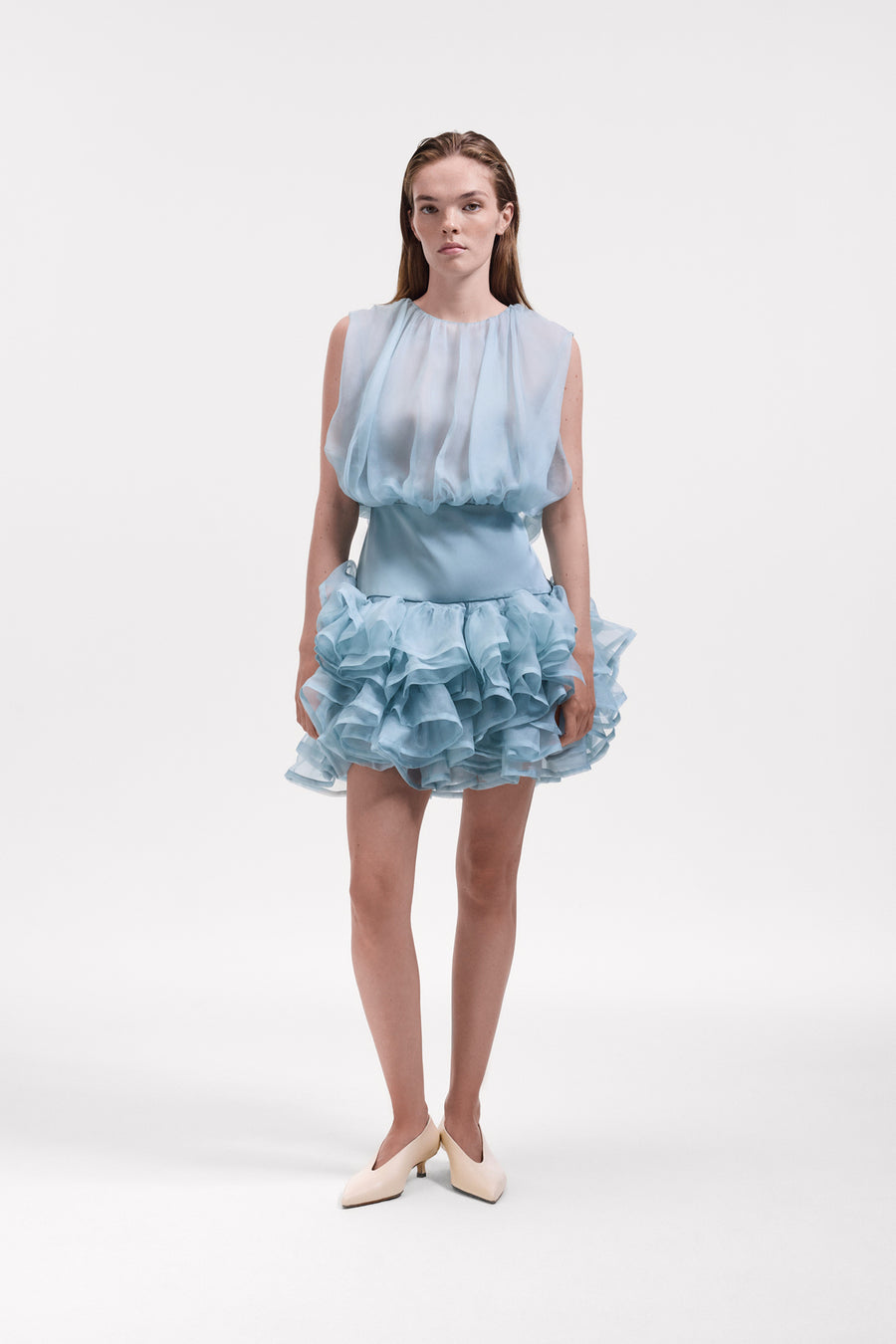 BUBBLE VOLANT SILK DRESS