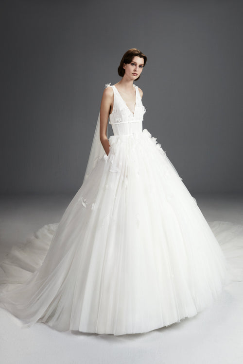 Viktor & Rolf Mariage Bridalwear Collection, Fairytale Flowers Tulle Gown with elegant floral details and ethereal design.