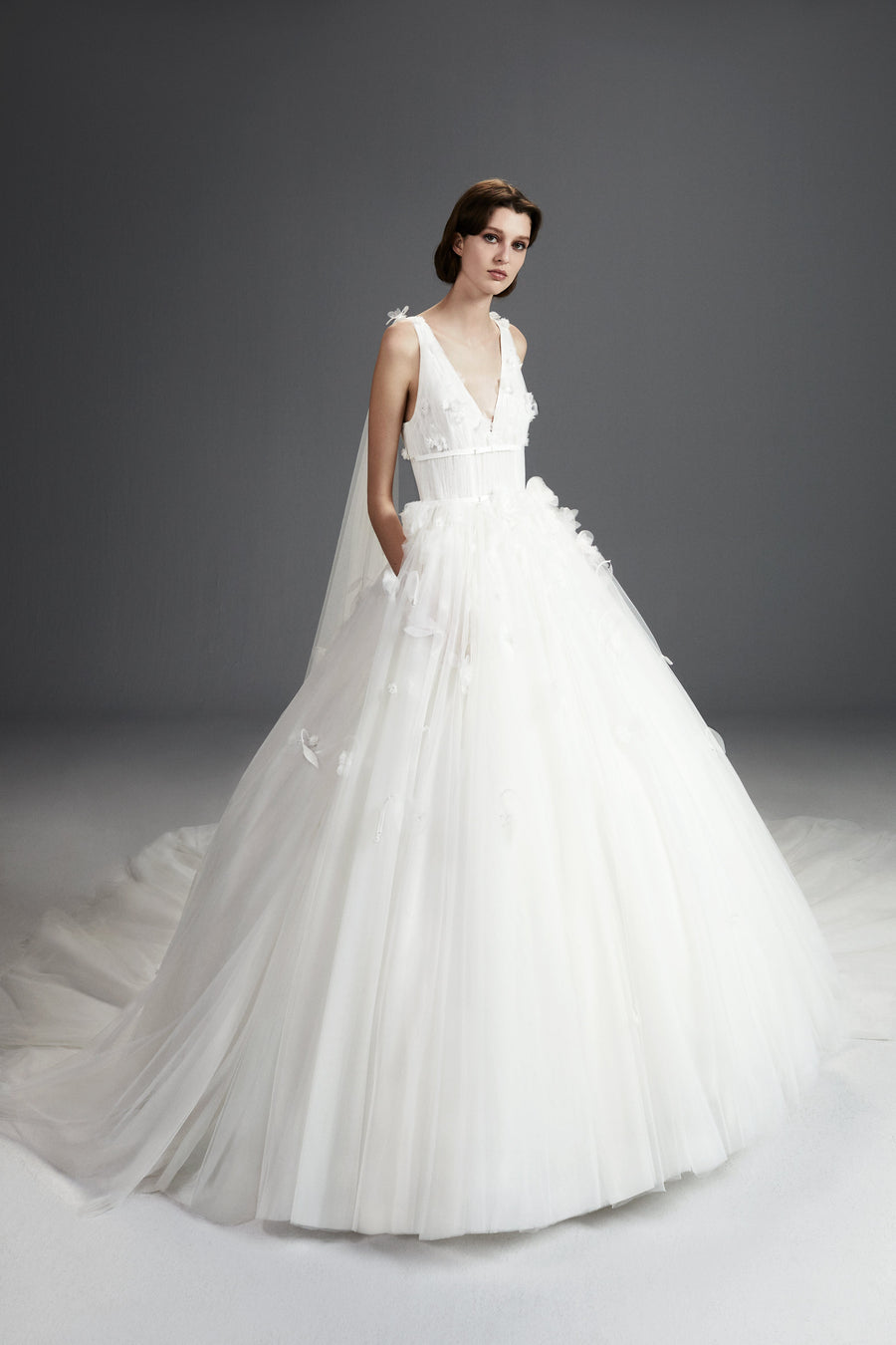 Viktor & Rolf Mariage Bridalwear Collection, Fairytale Flowers Tulle Gown with elegant floral details and ethereal design.