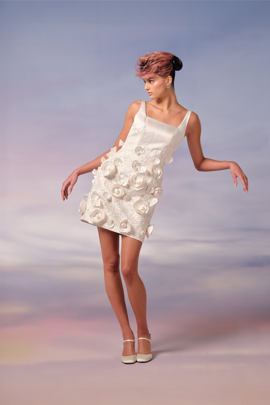 VRM499 - BLOOMING LACE PANSIES MINI DRESS