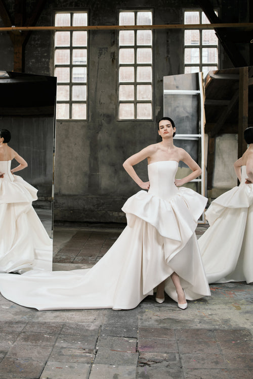 VRM532 - CURVED VOLANT A-LINE DRESS