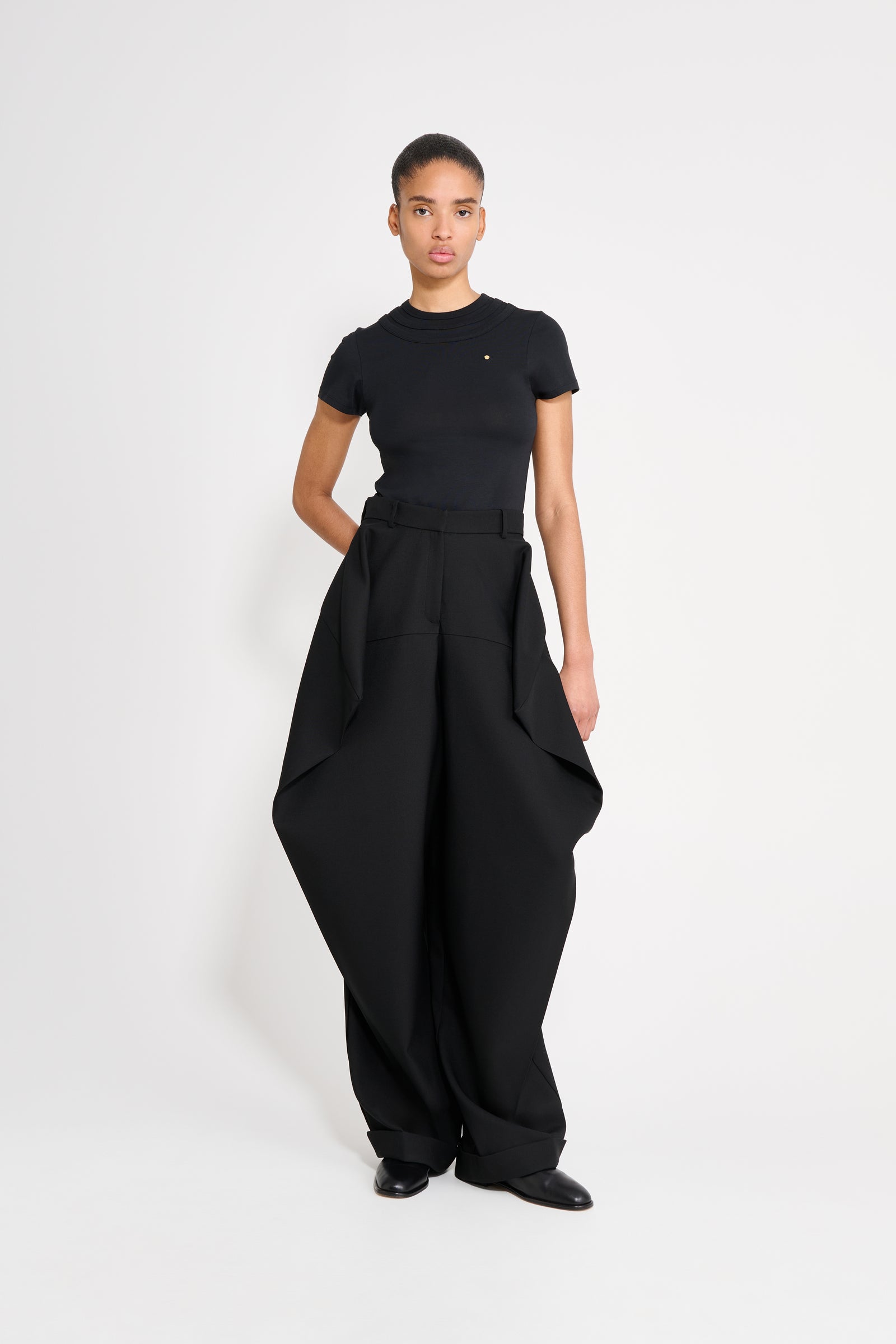 パンツ 2000s VIKTOR&ROLF Black Straight Slacks COUTURE TRIANGLE WOOL TROUSERS – Viktor&Rolf