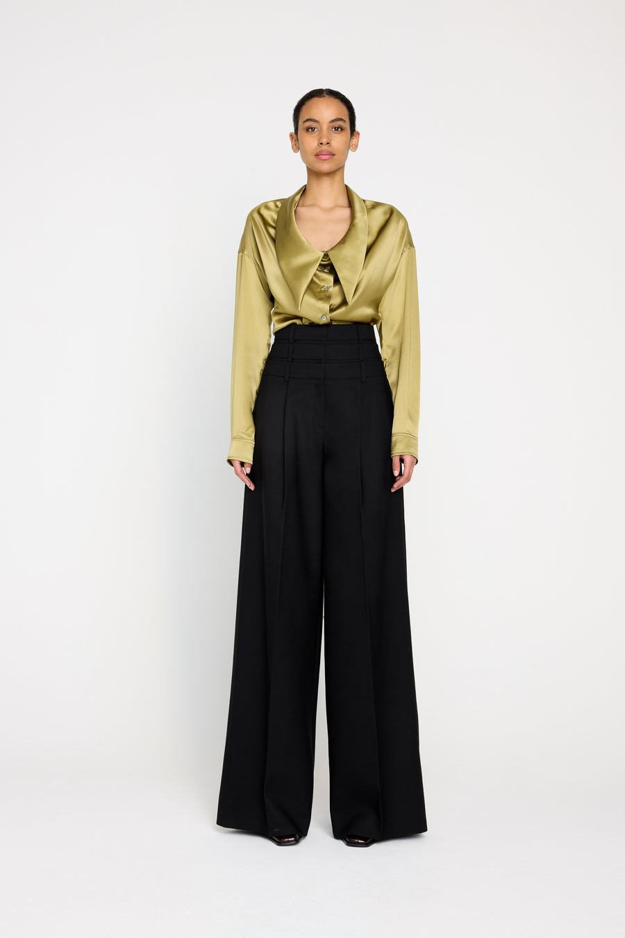 MULTI-LAYERED DENIM TROUSERS