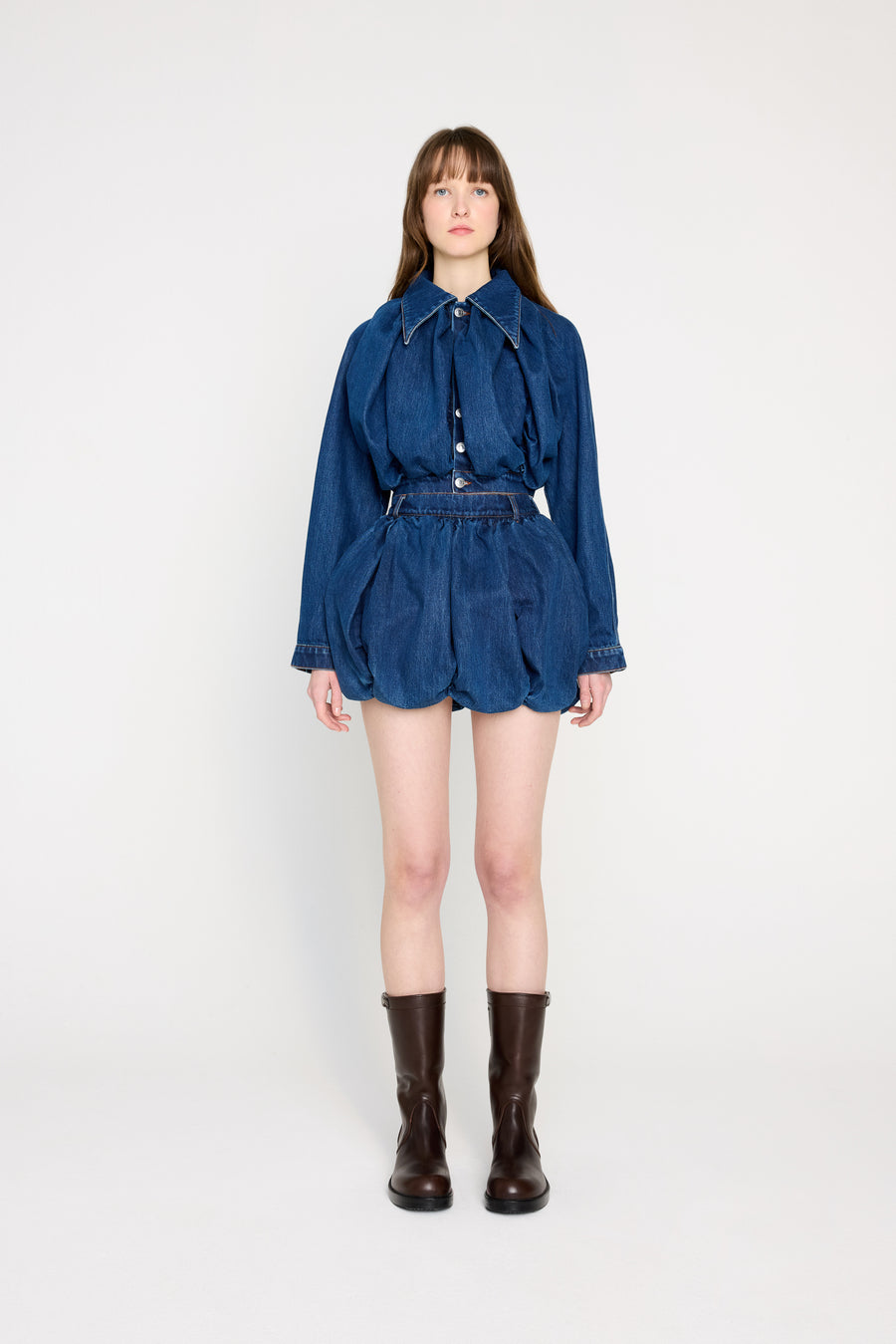 PUMPKIN DENIM SKIRT