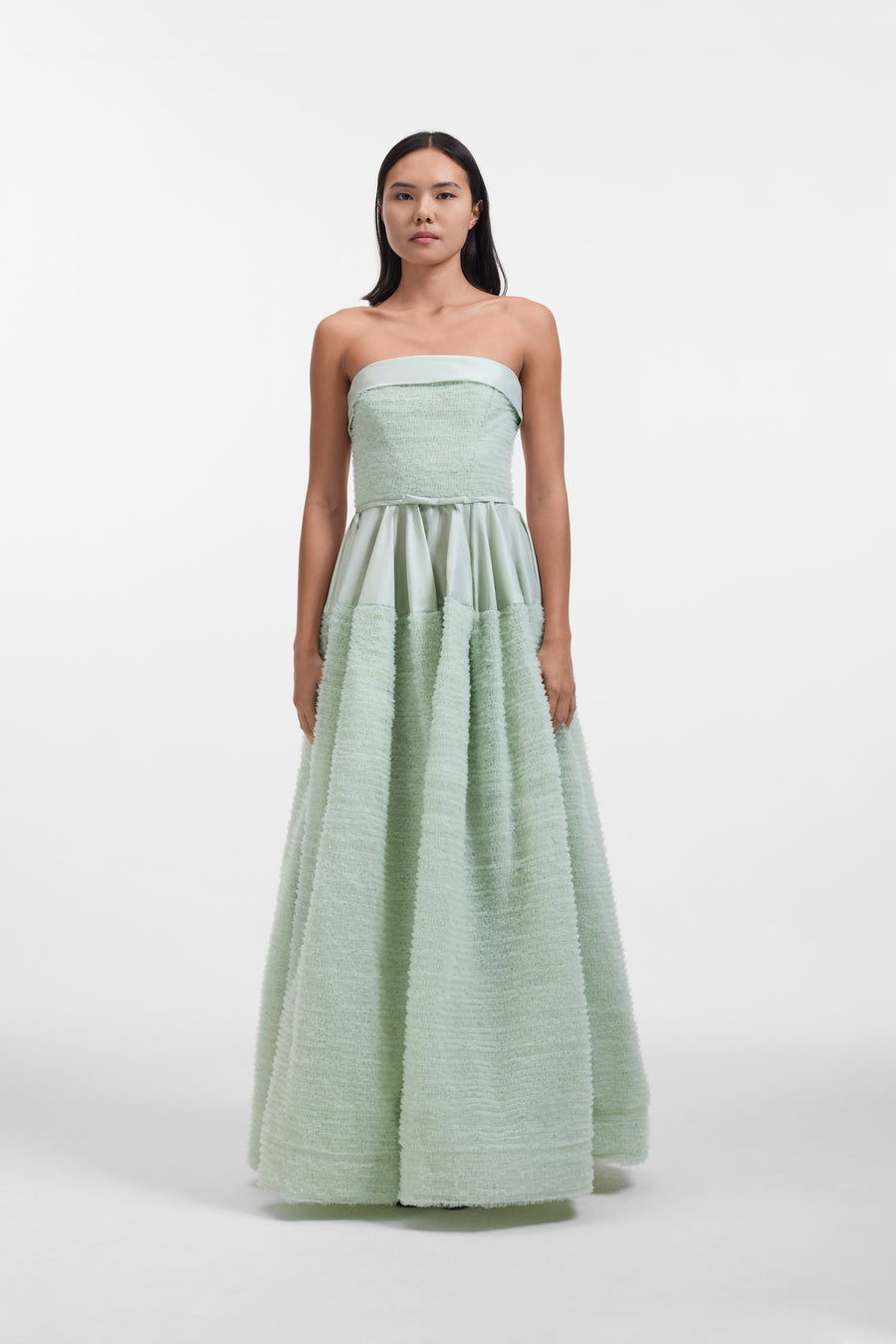 TULLE RUFFLE CIRCLE MAXI DRESS
