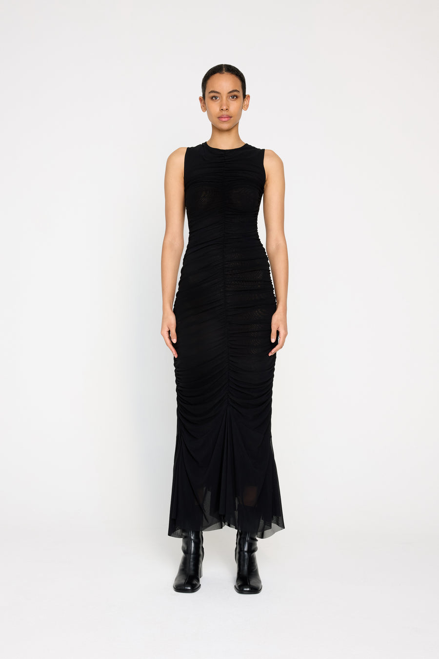 MESH WRAP DRESS