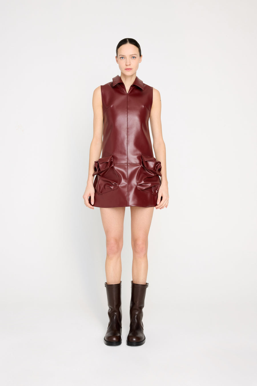LEATHER POCKET MINI DRESS