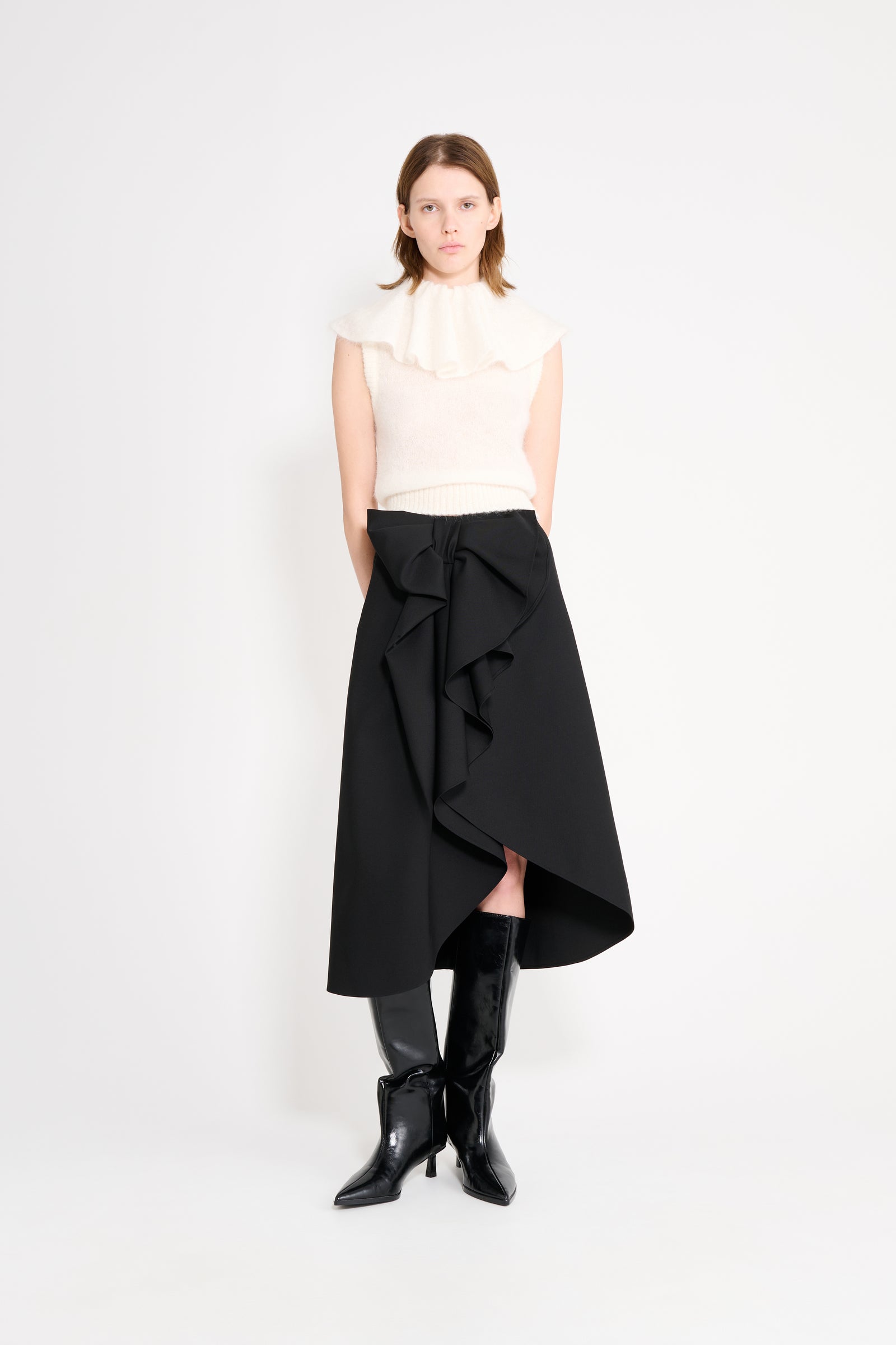 新品 ¥99300 VIKTOR & ROLF シルク スカート 38(M-L) VRM423 – MIKADO CASCADING VOLANT A-LINE GOWN – Viktor&Rolf